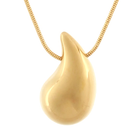 Puffy Teardrop Pendant Necklace - Picture 2 of 2